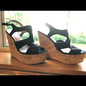 Black Cork Wedge